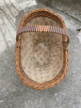 Load image into Gallery viewer, Antique French Fabric Lined Basket