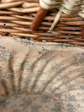 Load image into Gallery viewer, Antique French Fabric Lined Basket