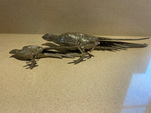 Load image into Gallery viewer, Pair Antique Silver plated Pheasants
