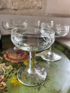 6 Antique Champagne Coupes