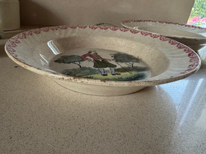 Pair Antique Provencal Plates/bowls