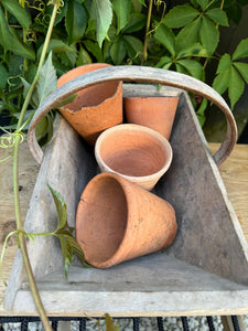 Antique French Trug and Clay Pots