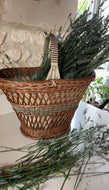 Antique French Fabric Lined Basket