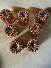 Load image into Gallery viewer, Antique set of 7 copper Cannelé molds
