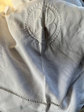 Load image into Gallery viewer, Antique French monogrammed table cloth

