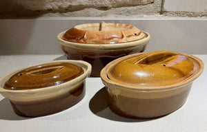 Set of 3 Vintage French earthenware Tureens