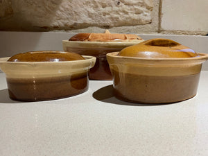 Set of 3 Vintage French earthenware Tureens