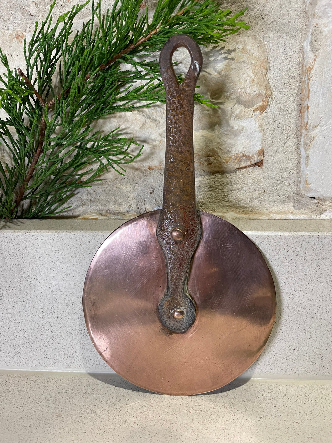 Antique Copper pan lid 13.5cms