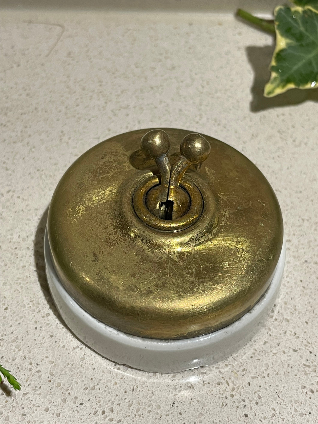 1 Antique Ceramic Brass Light Switch